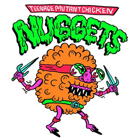 Teengage Mutant Chicken Nuggets By Russell Taysom Brain Illustration