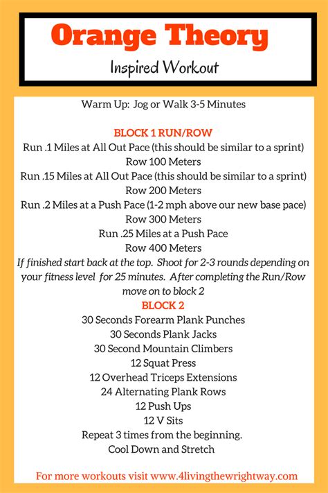 Orange Theory Workout Orange Theory Workout Orange Theory Easy Workouts