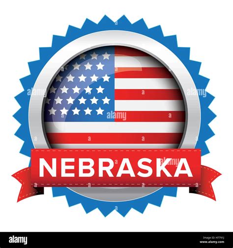 Nebraska And Usa Flag Badge Vector Stock Vector Image And Art Alamy