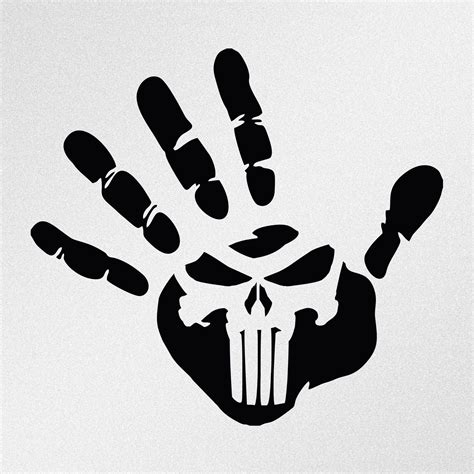 Handprint Punisher Skull Vinyl Decal Sticker Etsy Punisher Skull
