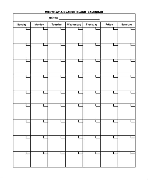 Empty Monthly Calendar Micky Susanne