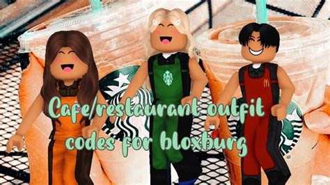 Caferestaurant Outfit Codes For Bloxburg Roblox Youtube