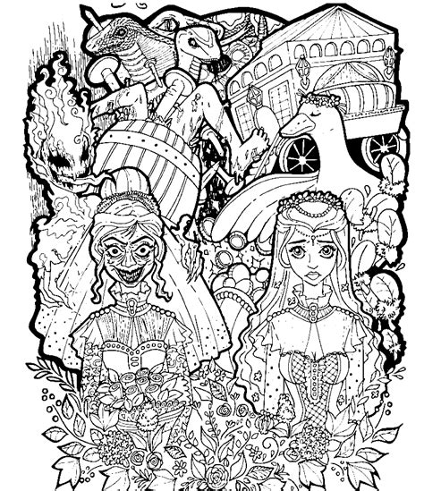 Gothic Horror Scary Coloring Pages Horror Coloring Pages Coloring