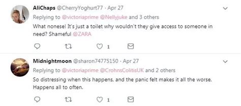 Woman With Crohns Disease Reveals Her Ordeal After Shes Refused Entry To Toilet At Zara In