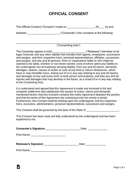 Download a free permission letter sample. Free Consent Form Template | Sample - PDF | Word - eForms