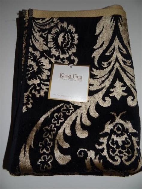 Kassa Fina Home Collection Blackgold Bath Towel New With