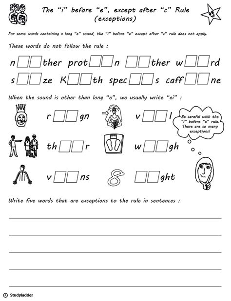 Spelling Rule I Before E Worksheet Worksheets For Kindergarten