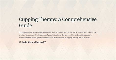 Cupping Therapy A Comprehensive Guide