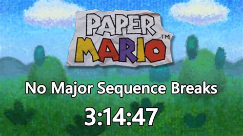 Former Wr Paper Mario No Major Sequence Breaks Speedrun In 31447