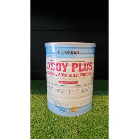 Biogreen Osoy Plus No Added Cane Sugar Organic Soya Milk Powder Halal 700g Shopee Malaysia