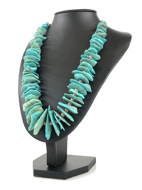 Lot Vtg Turquoise Heishi Shell Native Silver Necklace