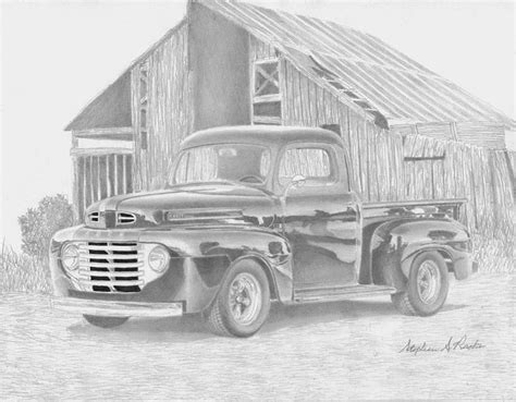 Truck drawing lessons and step by step drawing tutorials for drawing vehicle cartoons. 1948 Ford F-1 Pickup TRUCK ART PRINT Drawing by Stephen Rooks