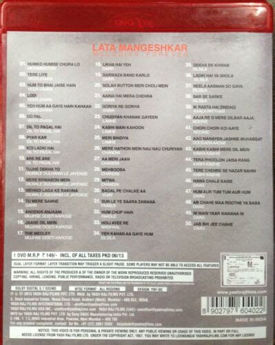 Lata Mangeshkar Melodies Forever Bollywood Songs Dvd Ebay