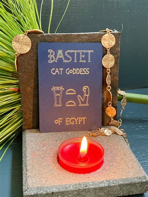 Bastet Altar Card Goddess Bast Aceo Artist Trading Gold Foil Etsy