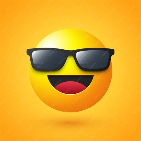 Cara Feliz Con Gafas De Sol Emoji Vector Premium