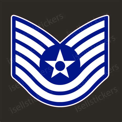 Air Force Technical Sergeant Enlisted Insignia Rank E6 Bumper Sticker