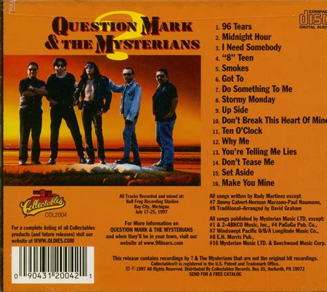 Question Mark And The Mysterians Cd Featuring 96 Tears Cd Bear