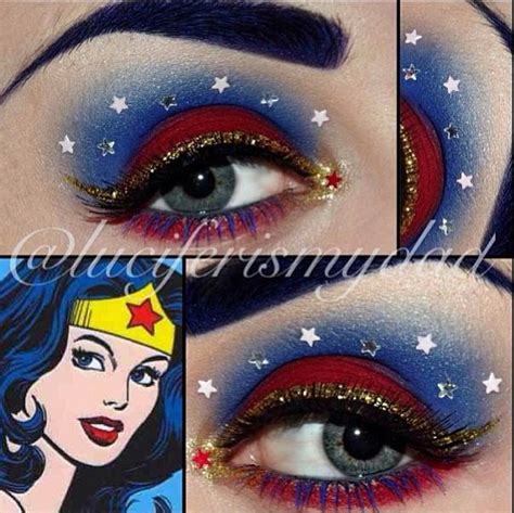 Wonder Woman Eye Make Up Wonder Woman Makeup Makeup Party Makeup