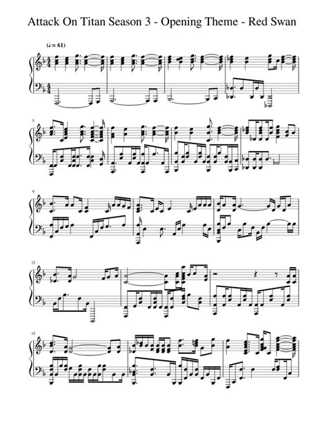 Attack On Titan Season 3 Opening Theme Red Swan Sheet ... Hämta alla bilder och använd dem även för kommersiella projekt.