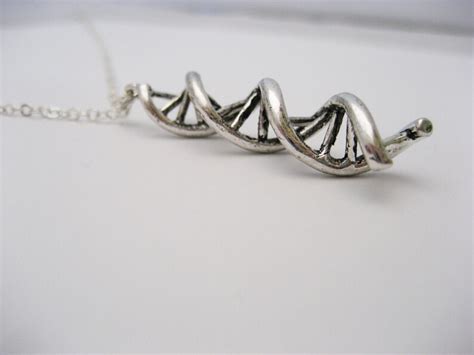 Dna Necklace Science Necklace Double Helix Necklace Biology Etsy
