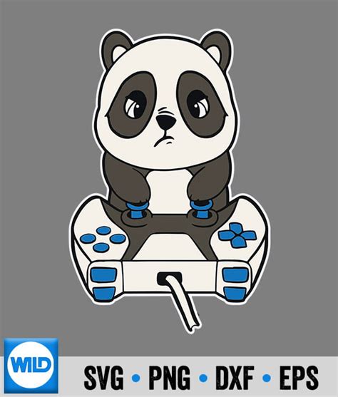 Gaming Panda Gamer Panda Svg Video Game Svg Cut File Wildsvg