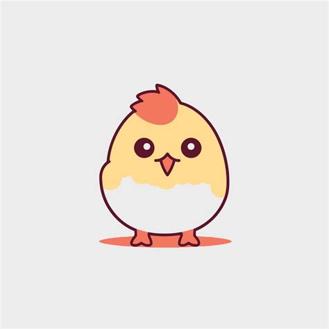 Cute Kawaii Chicken Chibi Mascot Vector Cartoon Style 23137945 Vector