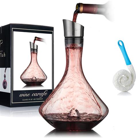 Amazon Youyah Wine Decanterred Wine Carafe With Built In Aerator Stainless Steel Pourer Lid