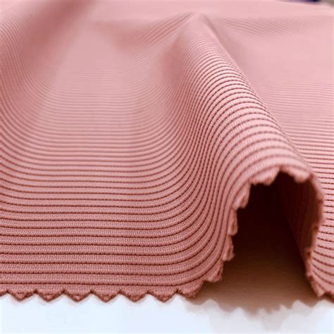 Custom 78 Nylon 22 Spandex Stripped Texture Rib Fabric For Yoga And