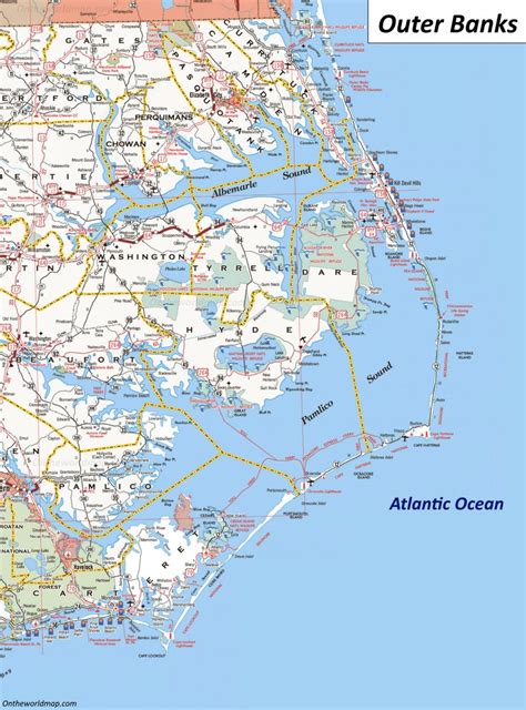 Outer Banks Map North Carolina U S Detailed Maps Of Outer Banks