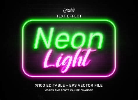 Premium Vector Neon Light Editable Text Effect