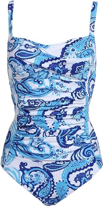 Ekouaer Womens One Piece Swimsuits Elegant Inspired Vintage Pin Up