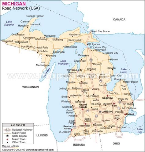 Map Of Michigan Cities Michigan Road Map Cities Of Michigan Map
