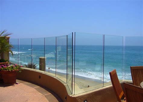 Glass railing available for stairs, decks, and balcony. Seaside Outdoor Glass Panel Railings , Toughened Glass ...