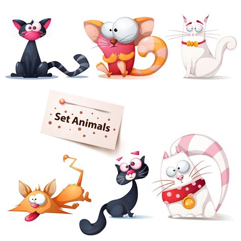 Cute Funny Crazy Cat Illustration 517468 Vector Art At Vecteezy