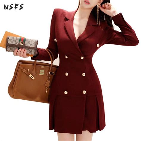 autumn dress red black suit women dresses clothes elegant bodycon bandage mini aline business