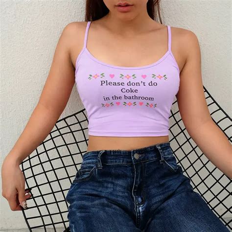 Buy Stylish Women Casual Low Cut Camis Top Lady Girls Letters Vest Blouse