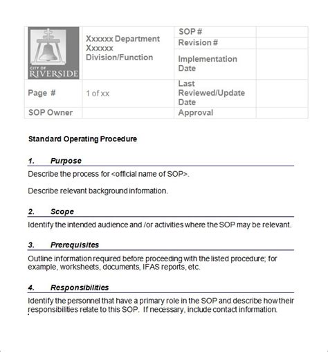 Sample Sop Template 20 Free Documents In Word Pdf Excel