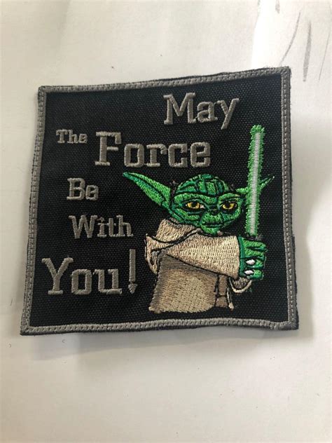 Star Wars Yoda May The Force Tactical Morale Patch Airsoft Hook Loop