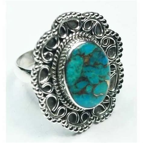 Blue Copper Turquoise Silver Rings At Rs 1000 Piece Silver Rings In