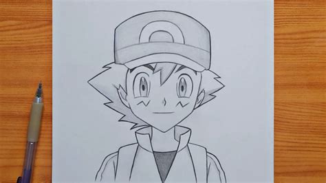 How To Draw Ash Ketchum From Pokémon Ash Step By Step Easy Tutorial