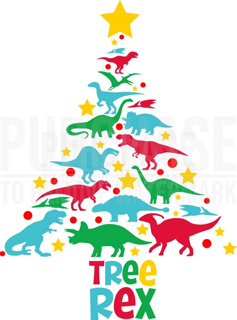 Tree Rex Svg • Christmas Dinosaur T Rex Tree Svg Cut Files Cricut