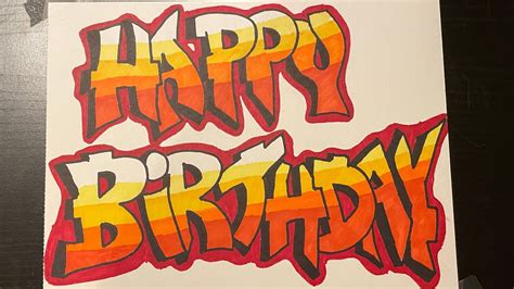 How To Draw Graffiti Happy Birthday Youtube