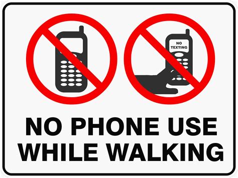 No Phone Use While Walking Discount Safety Signs Australia