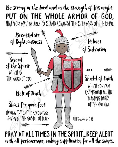 Armor Of God Christian Print Ephesians 610 18 Digital Etsy