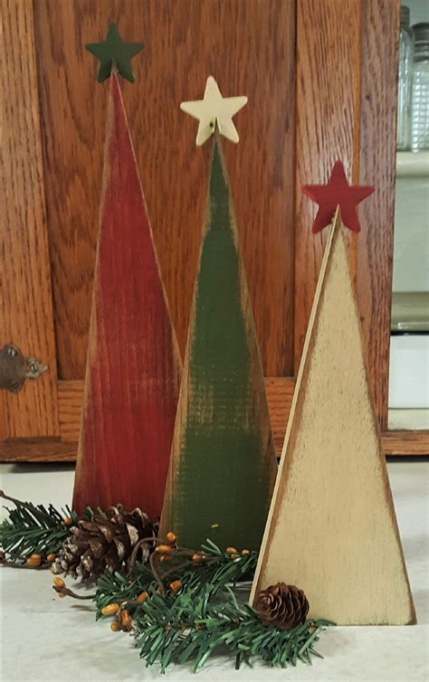 Christmas Trees Set Of 3 Primitive Christmas/Christmas | Etsy | Christmas tree crafts, Christmas ...
