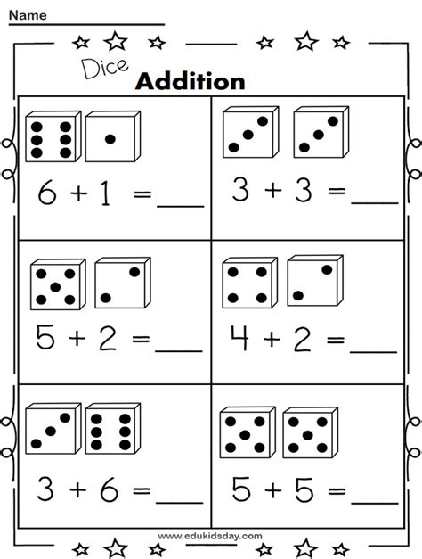 Free Addition 1 Digit Worksheet For Kindergartens