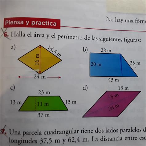 Formulas Para Calcular El Area Y El Perimetro De Figuras Planas D