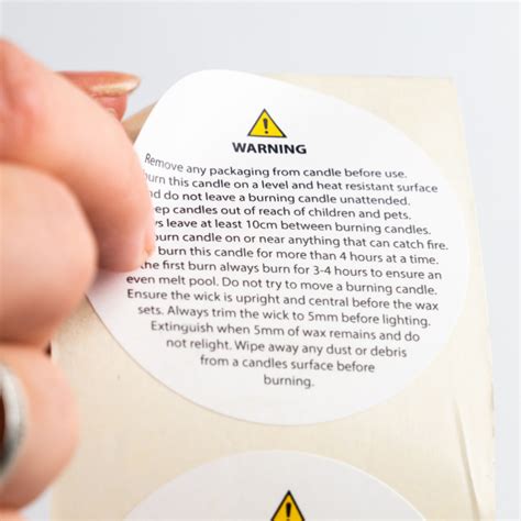 Pillar Candle Safety Label Supplies For Candles™