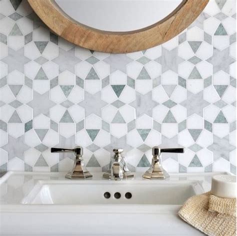 a modern moroccan bathroom tile installation