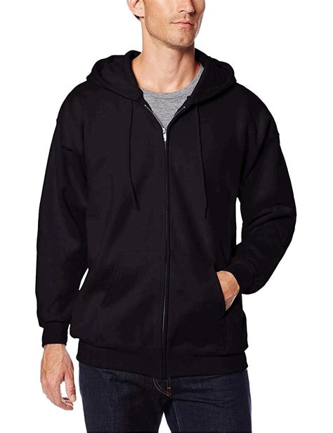 Hanes Mens Full Zip Ultimate Heavyweight Fleece Hoodie Black Size Large 4fy3 Ebay